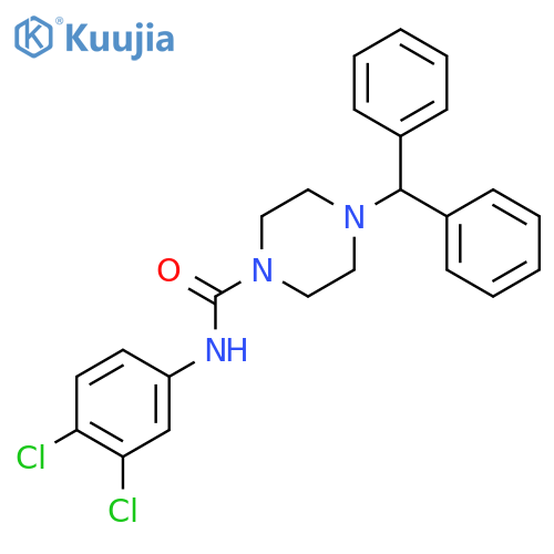 4-Benzhydryl-N-(3,4-dichlorophenyl)piperazine-1-carboxamide structure