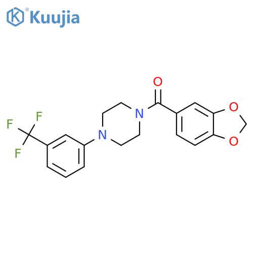 1,3-benzodioxol-5-yl{4-[3-(trifluoromethyl)phenyl]piperazin-1-yl}methanone structure