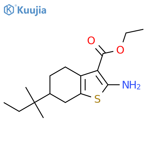 Ethyl 2-amino-6-(1,1-dimethylpropyl)-4,5,6,7-tetrahydro-1-benzothiophene-3-carboxylate structure