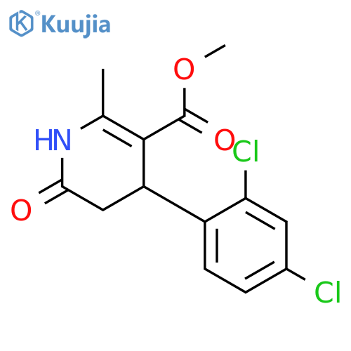 <br>methyl 4-(2,4-dichlorophenyl)-2-methyl-6-oxo-1,4,5,6-tetrahydro-3-pyridinec arboxylate structure