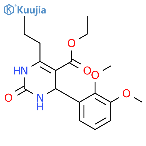 <br>4-(2,3-Dimethoxy-phenyl)-2-oxo-6-propyl-1,2,3,4-tetrahydro-pyrimidine-5-car boxylic acid ethyl ester structure