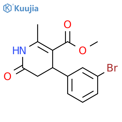3-Pyridinecarboxylic acid, 4-(3-bromophenyl)-1,4,5,6-tetrahydro-2-methyl-6-oxo-, methyl ester structure