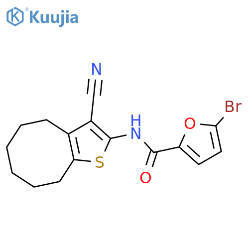 <br>5-Bromo-furan-2-carboxylic acid (3-cyano-4,5,6,7,8,9-hexahydro-cycloocta[b] thiophen-2-yl)-amide structure