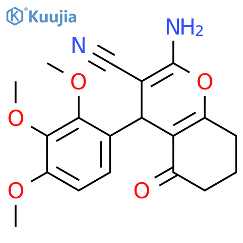 <br>2-Amino-5-oxo-4-(2,3,4-trimethoxy-phenyl)-5,6,7,8-tetrahydro-4H-chromene-3- carbonitrile structure