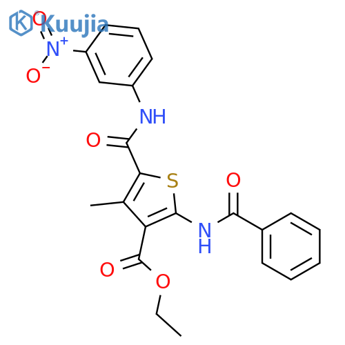 <br>2-Benzoylamino-4-methyl-5-(3-nitro-phenylcarbamoyl)-thiophene-3-carboxylic acid ethyl ester structure