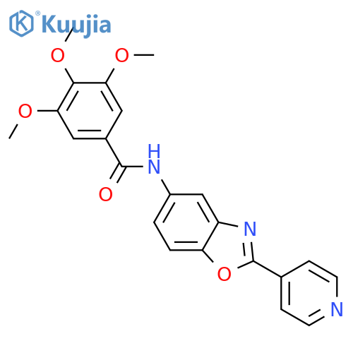 3,4,5-trimethoxy-N-(2-pyridin-4-yl-1,3-benzoxazol-5-yl)benzamide structure