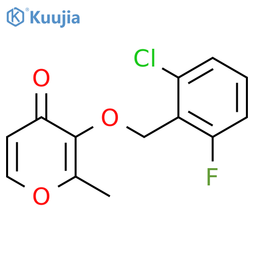 3-[(2-CHLORO-6-FLUOROBENZYL)OXY]-2-METHYL-4H-PYRAN-4-ONE structure