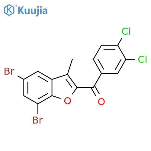 (5,7-DIBROMO-3-METHYL-1-BENZOFURAN-2-YL)(3,4-DICHLOROPHENYL)METHANONE structure