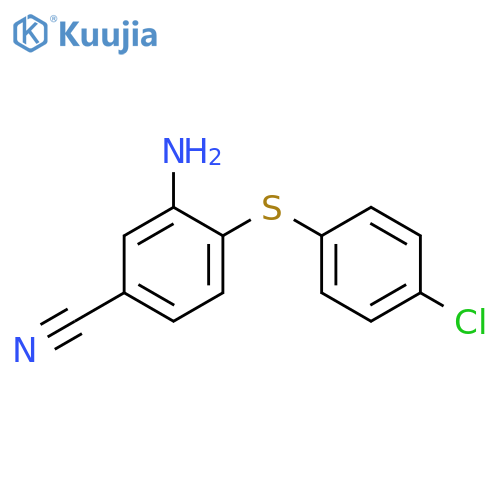 3-Amino-4-(4-chlorophenyl)sulfanyl-benzenecarbonitrile structure