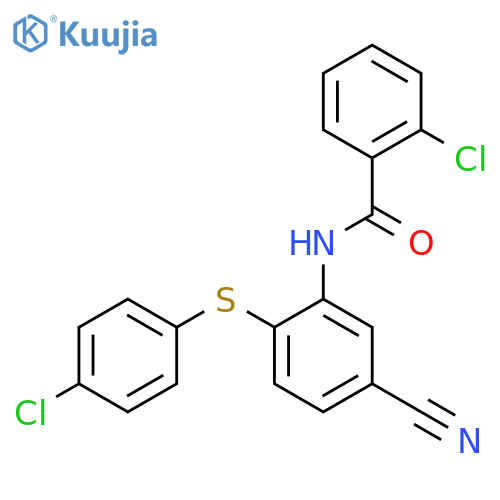 2-Chloro-N-{2-[(4-chlorophenyl)sulfanyl]-5-cyanophenyl}benzamide structure