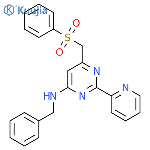 N-Benzyl-6-[(phenylsulfonyl)methyl]-2-(2-pyridinyl)-4-pyrimidinamine structure