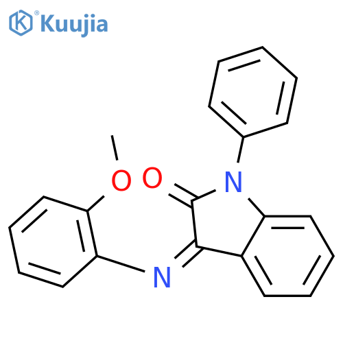 2H-Indol-2-one, 1,3-dihydro-3-[(2-methoxyphenyl)imino]-1-phenyl- structure