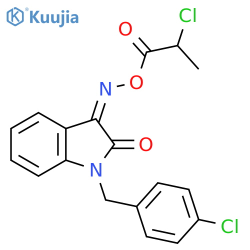 1-(4-Chlorobenzyl)-3-{[(2-chloropropanoyl)oxy]imino}-1,3-dihydro-2H-indol-2-one structure