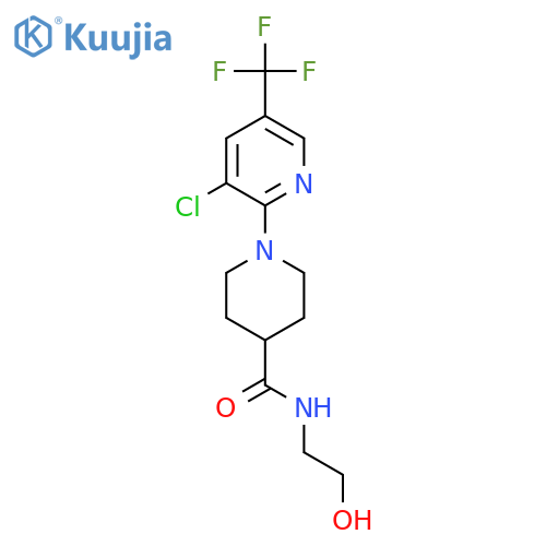1-3-Chloro-5-(trifluoromethyl)-2-pyridinyl-N-(2-hydroxyethyl)-4-piperidinecarboxamide structure