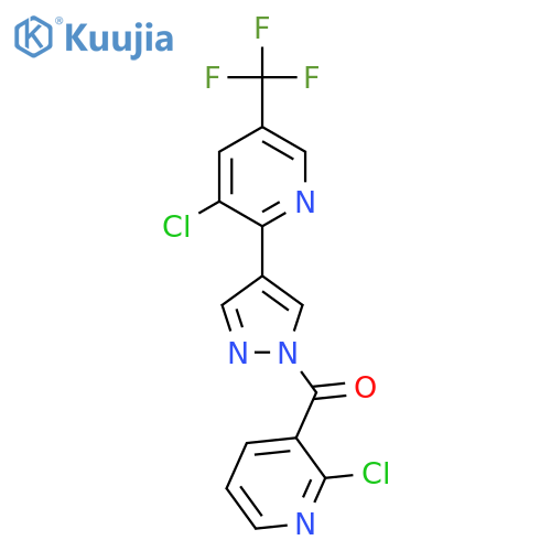 (2-chloro-3-pyridinyl){4-[3-chloro-5-(trifluoromethyl)-2-pyridinyl]-1H-pyrazol-1-yl}methanone structure