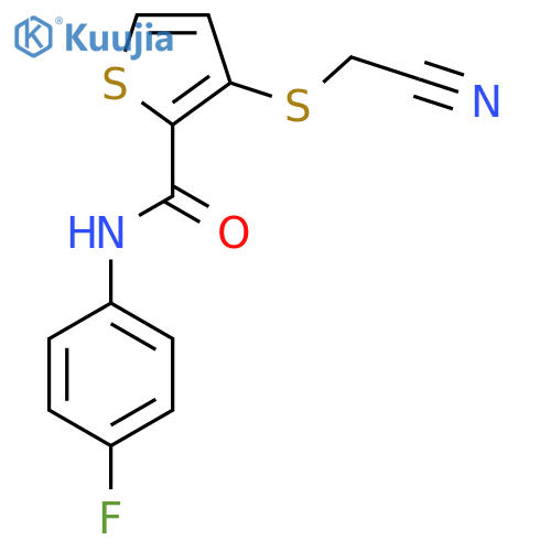 3-[(Cyanomethyl)sulfanyl]-N-(4-fluorophenyl)-2-thiophenecarboxamide structure