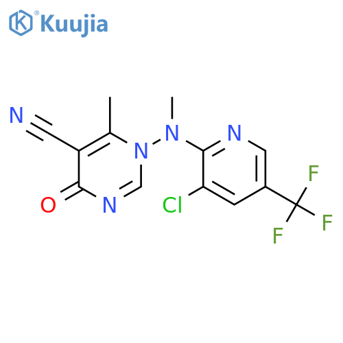 1-[[3-CHLORO-5-(TRIFLUOROMETHYL)-2-PYRIDINYL](METHYL)AMINO]-6-METHYL-4-OXO-1,4-DIHYDRO-5-PYRIMIDINECARBONITRILE structure