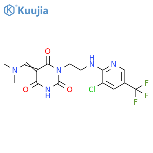 1-(2-([3-CHLORO-5-(TRIFLUOROMETHYL)-2-PYRIDINYL]AMINO)ETHYL)-5-[(DIMETHYLAMINO)METHYLENE]-2,4,6(1H,3H,5H)-PYRIMIDINETRIONE structure