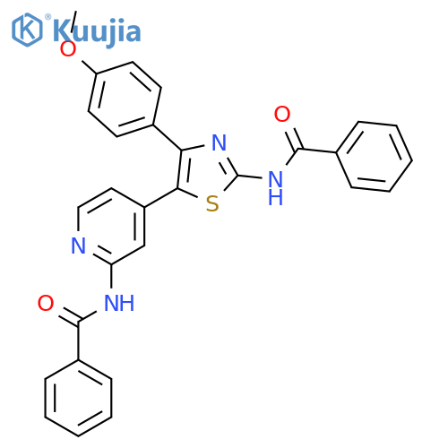 Benzamide,N-[4-[2-(benzoylamino)-4-(4-methoxyphenyl)-5-thiazolyl]-2-pyridinyl]- structure