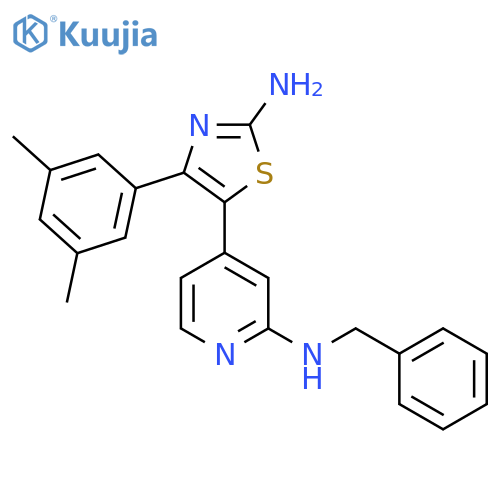 2-Pyridinamine,4-[2-amino-4-(3,5-dimethylphenyl)-5-thiazolyl]-N-(phenylmethyl)- structure