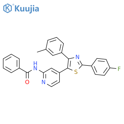 Benzamide,N-[4-[2-(4-fluorophenyl)-4-(3-methylphenyl)-5-thiazolyl]-2-pyridinyl]- structure