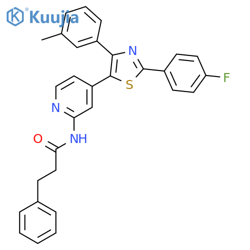 Benzenepropanamide,N-[4-[2-(4-fluorophenyl)-4-(3-methylphenyl)-5-thiazolyl]-2-pyridinyl]- structure