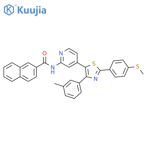 2-Naphthalenecarboxamide,N-[4-[4-(3-methylphenyl)-2-[4-(methylthio)phenyl]-5-thiazolyl]-2-pyridinyl]- structure