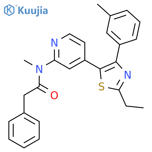 Benzeneacetamide,N-[4-[2-ethyl-4-(3-methylphenyl)-5-thiazolyl]-2-pyridinyl]-N-methyl- structure