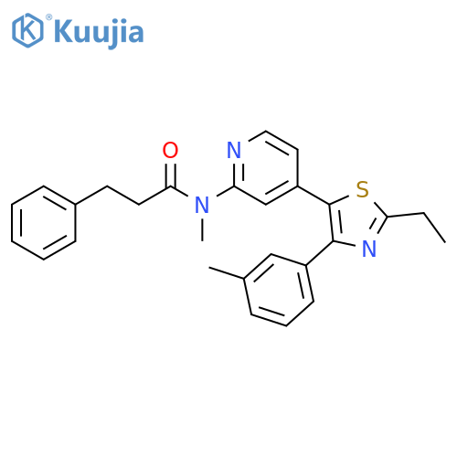 Benzenepropanamide,N-[4-[2-ethyl-4-(3-methylphenyl)-5-thiazolyl]-2-pyridinyl]-N-methyl- structure