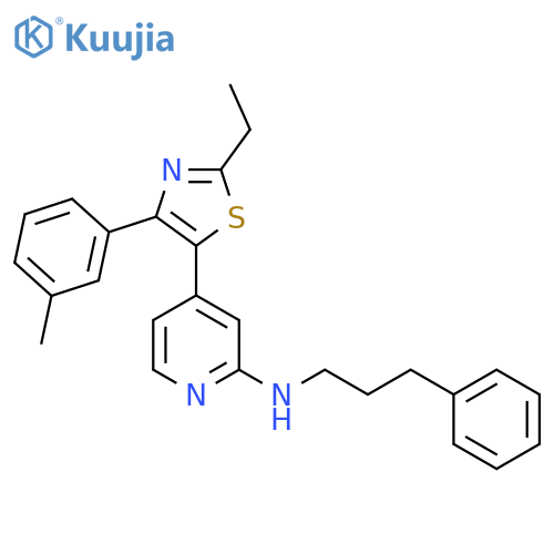 2-Pyridinamine,4-[2-ethyl-4-(3-methylphenyl)-5-thiazolyl]-N-(3-phenylpropyl)- structure