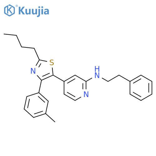 2-Pyridinamine,4-[2-butyl-4-(3-methylphenyl)-5-thiazolyl]-N-(2-phenylethyl)- structure