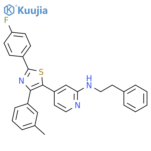 2-Pyridinamine,4-[2-(4-fluorophenyl)-4-(3-methylphenyl)-5-thiazolyl]-N-(2-phenylethyl)- structure