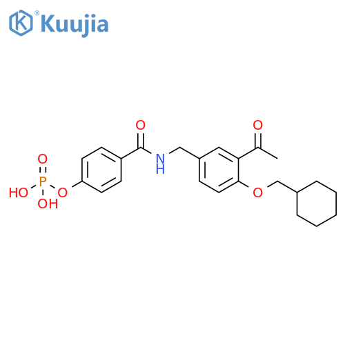 Benzamide,N-[[3-acetyl-4-(cyclohexylmethoxy)phenyl]methyl]-4-(phosphonooxy)- structure