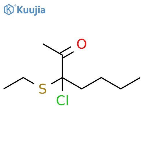 2-Heptanone, 3-chloro-3-(ethylthio)- structure