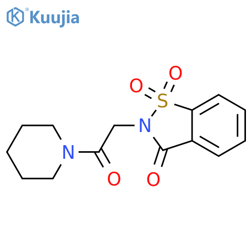 2-2-oxo-2-(piperidin-1-yl)ethyl-2,3-dihydro-1lambda6,2-benzothiazole-1,1,3-trione structure
