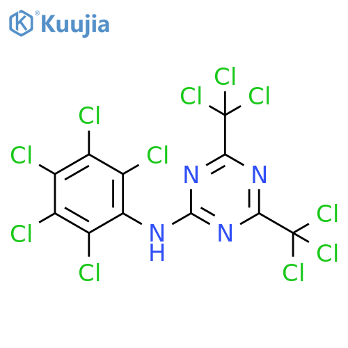 1,3,5-Triazin-2-amine,N-(2,3,4,5,6-pentachlorophenyl)-4,6-bis(trichloromethyl)- structure
