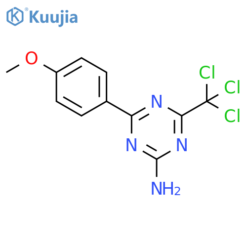 1,3,5-Triazin-2-amine,4-(4-methoxyphenyl)-6-(trichloromethyl)- structure