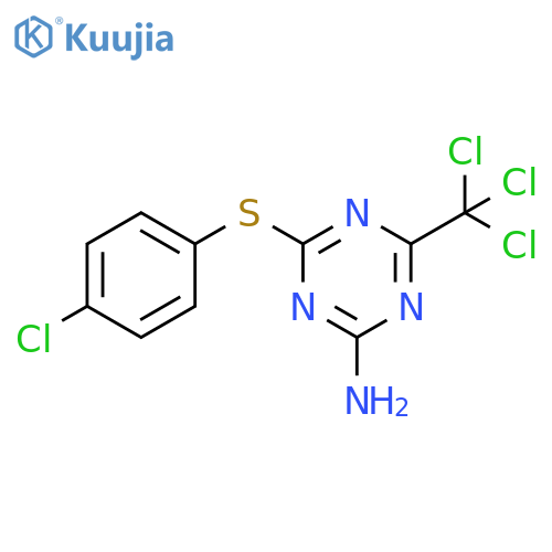 1,3,5-Triazin-2-amine,4-[(4-chlorophenyl)thio]-6-(trichloromethyl)- structure