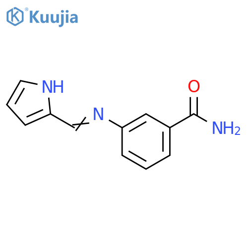 3-(E)-(1H-pyrrol-2-yl)methylideneaminobenzamide structure