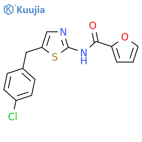 N-{5-(4-chlorophenyl)methyl-1,3-thiazol-2-yl}furan-2-carboxamide structure