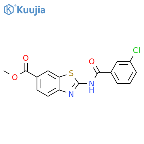 methyl 2-(3-chlorobenzamido)-1,3-benzothiazole-6-carboxylate structure