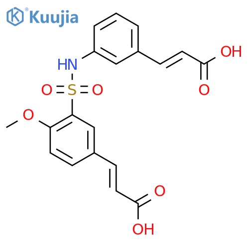 (2E)-3-3-({3-(1E)-2-carboxyeth-1-en-1-ylphenyl}sulfamoyl)-4-methoxyphenylprop-2-enoic acid structure