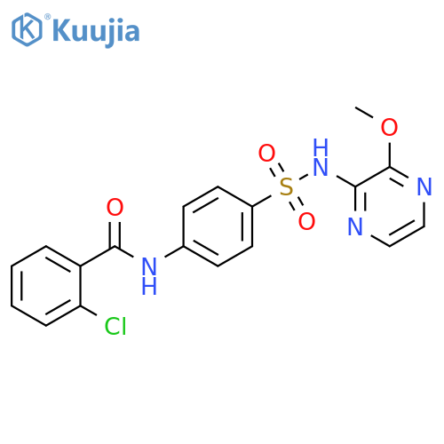 Benzamide, 2-chloro-N-[4-[[(3-methoxypyrazinyl)amino]sulfonyl]phenyl]- structure