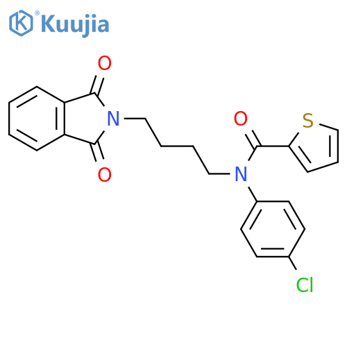 N-(4-chlorophenyl)-N-4-(1,3-dioxo-2,3-dihydro-1H-isoindol-2-yl)butylthiophene-2-carboxamide structure