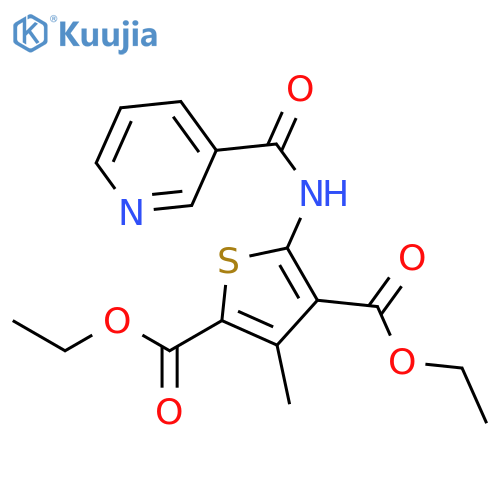 2,4-diethyl 3-methyl-5-(pyridine-3-amido)thiophene-2,4-dicarboxylate structure
