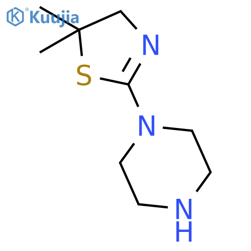 1-(5,5-dimethyl-4,5-dihydro-1,3-thiazol-2-yl)piperazine structure