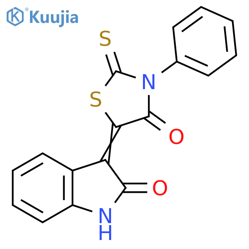 3-(5Z)-4-oxo-3-phenyl-2-sulfanylidene-1,3-thiazolidin-5-ylidene-2,3-dihydro-1H-indol-2-one structure