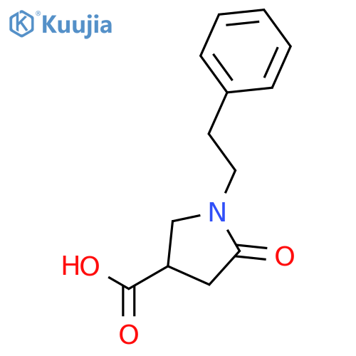 5-oxo-1-(2-phenylethyl)pyrrolidine-3-carboxylic acid structure