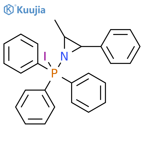 Phosphorane,iodo(2-methyl-3-phenyl-1-aziridinyl)triphenyl-, trans- (8CI) structure