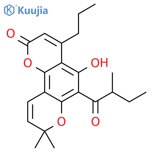 5-hydroxy-8,8-dimethyl-6-(2-methyl-butyryl)-4-propyl-8H-pyrano[2,3-f]chromen-2-one structure